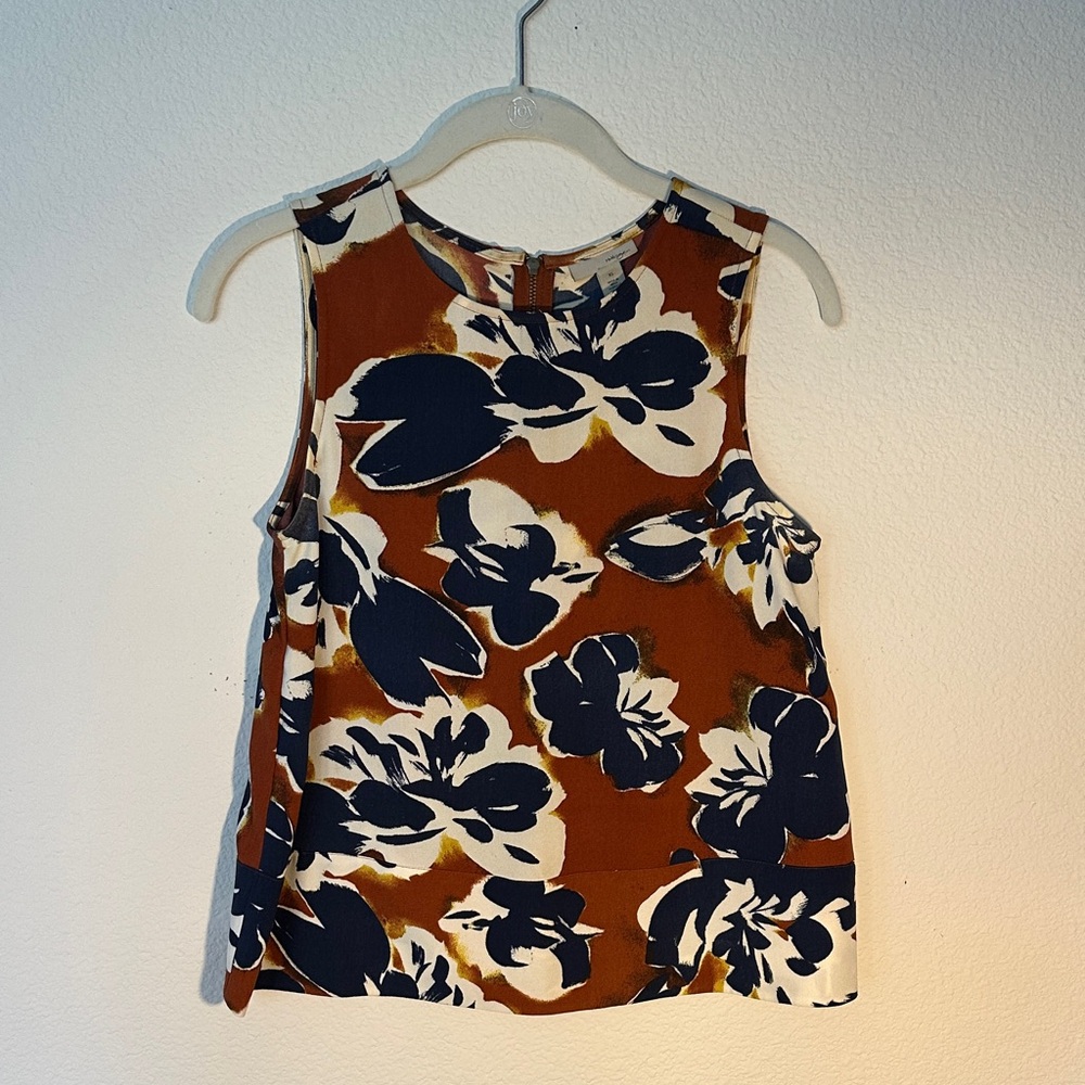 Halogen Floral Tank Top - Brown and Black